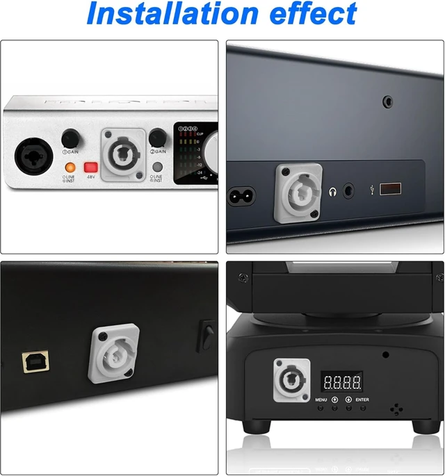 Alt view image 6 of 7 - XMSJSIY PowerCon Power Cable PowerCon Output Female Panel Mount to O Ring