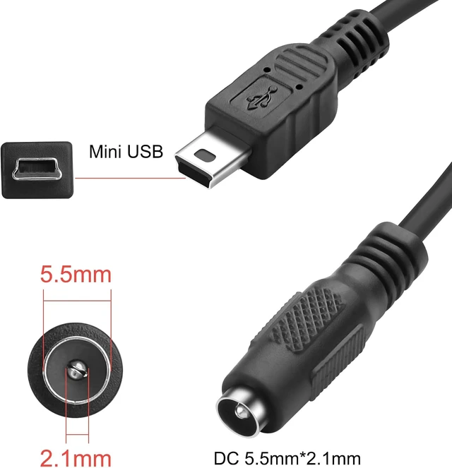 Mini Plug Adapter For Usb XMSJSIY DC 5.5 * 2.1mm to Mini USB Power Adapter Connector Charging ...