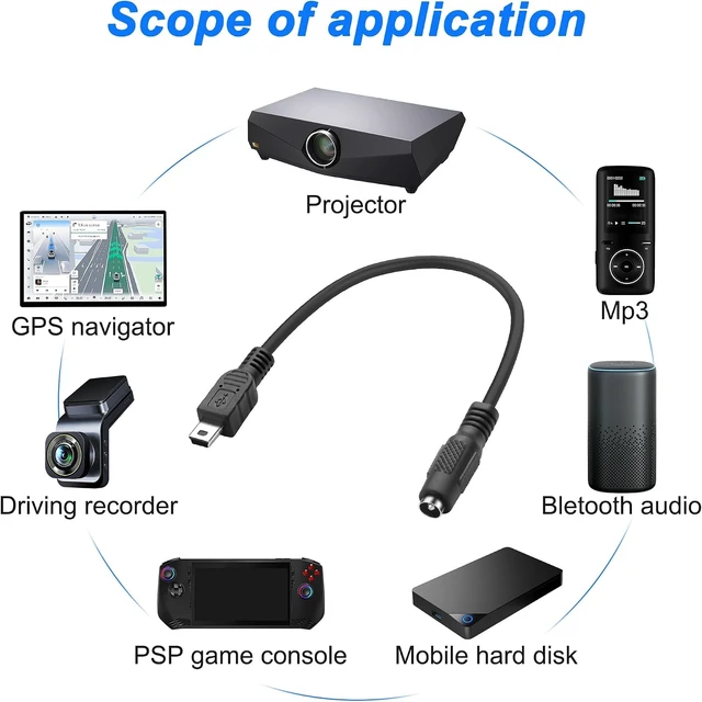 Alt view image 7 of 7 - XMSJSIY DC 5.5 * 2.1mm to Mini USB Power Adapter Connector Charging Cable