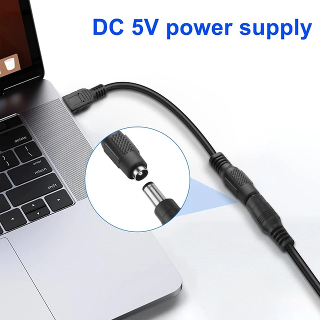 Alt view image 3 of 7 - XMSJSIY DC 5.5 * 2.1mm to Mini USB Power Adapter Connector Charging Cable