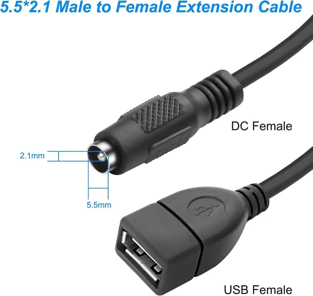 Alt view image 6 of 7 - XMSJSIY USB to DC 5.5 x 2.1mm Power Cable Adapter 5V Charging Cable