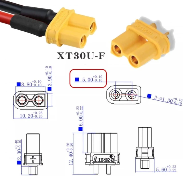 Alt view image 2 of 7 - cablecc 18AWG XT30 Female to Female Extension Cable Connector for RC Battery Portable Power Station Solar Panel 50cm