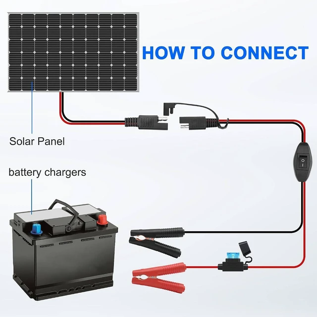 Alt view image 6 of 7 - XMSJSIY SAE to Alligator Clip Extension Charger Cable 12V 14AWG -2M/6.5FT