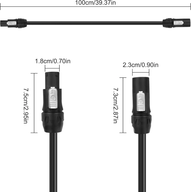 Alt view image 2 of 7 - XMSJSIY PowerCON True1 Cable AC Power Extension Cord -1M/3.2FT