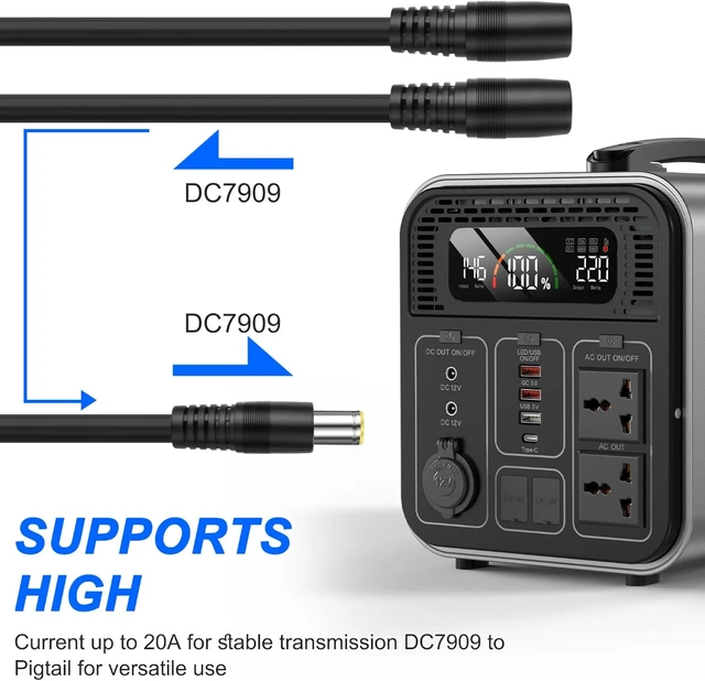 Alt view image 5 of 7 - XMSJSIY DC7.9x0.9mm 8mm Power Adapter Splitter Cable - 0.6M/1.9FT