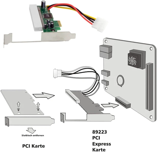 Alt view image 3 of 7 - chenyang PCI-E X1 to PCI Interface Adapter,PCI to PCI Express Adapter Card for Capture/Sound/Network/Diagnostic Cards