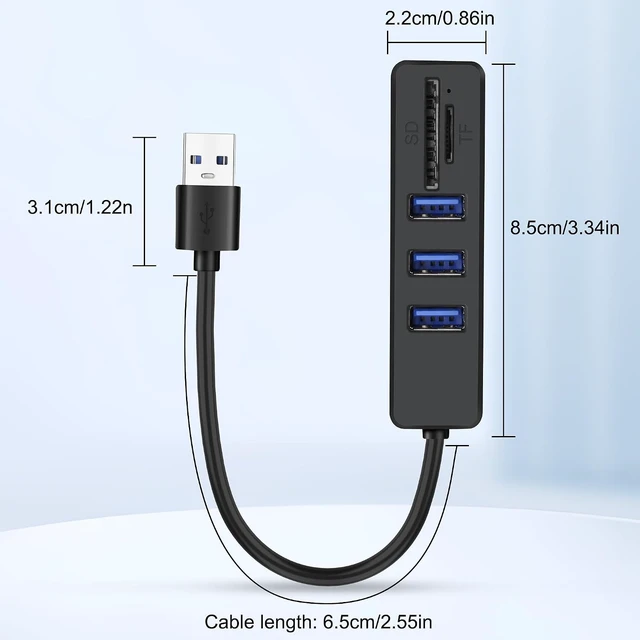 Alt view image 2 of 7 - XMSJSIY USB Hub Splitter 5 in 1 USB A Multiport Adapter with 3 USB Type-A