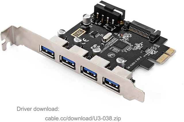 Alt view image 3 of 6 - ChenYang 4 Port PCI-E 1X to 4 USB 3.0 HUB PCI Express Expansion Card Adapter with 120mm PCI-E Slot Bracket