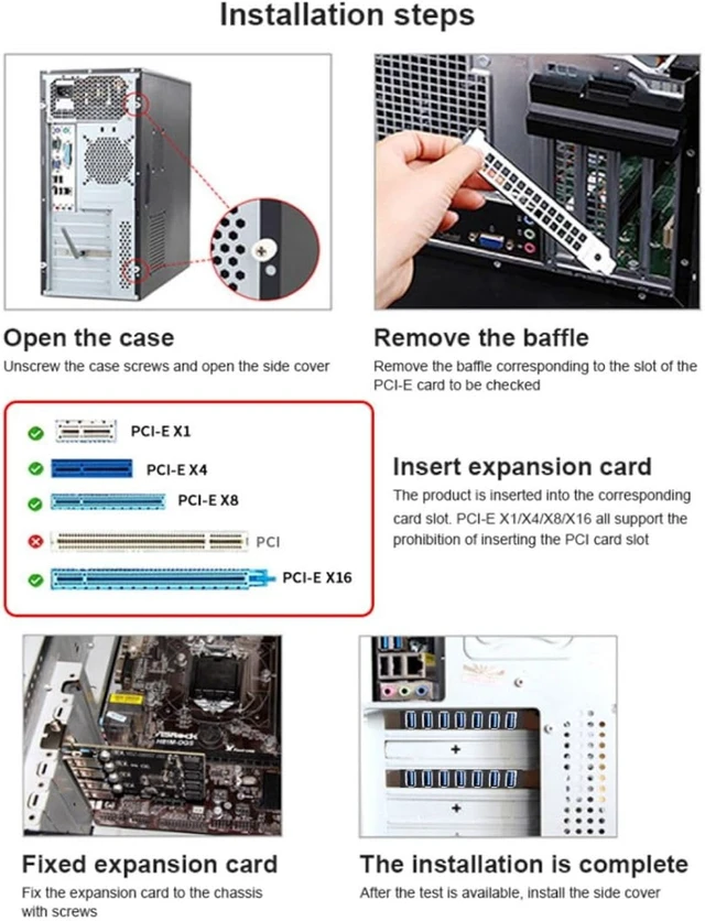 Alt view image 2 of 6 - ChenYang 4 Port PCI-E 1X to 4 USB 3.0 HUB PCI Express Expansion Card Adapter with 120mm PCI-E Slot Bracket