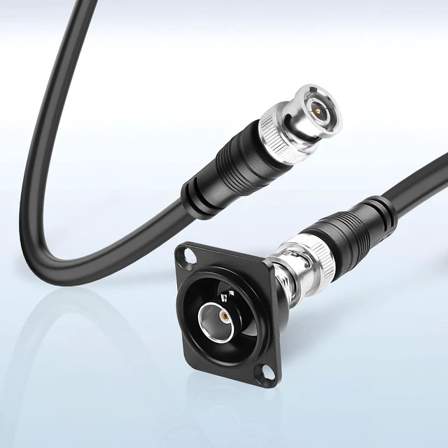 Alt view image 3 of 7 - XMSJSIY D-Type BNC Panel Mount to BNC Cable RG59 Extension Cable - 3M/9.8FT