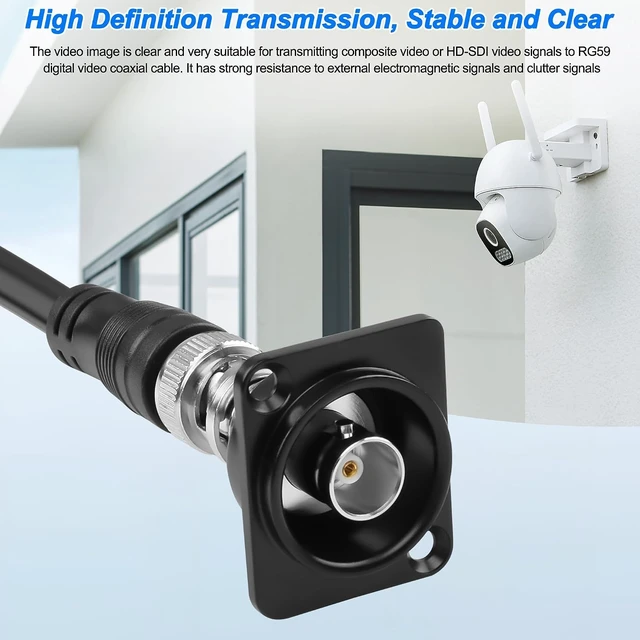 Alt view image 5 of 7 - XMSJSIY D-Type BNC Panel Mount to BNC Cable RG59 Extension Cable - 3M/9.8FT