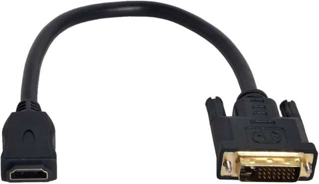 Alt view image 2 of 7 - chenyang CY HDMI to DVI Cable 0.3ft DVI 24+1 Male to HDMI Female Adapter Cable DVI to HDMI for PC Laptop HDTV