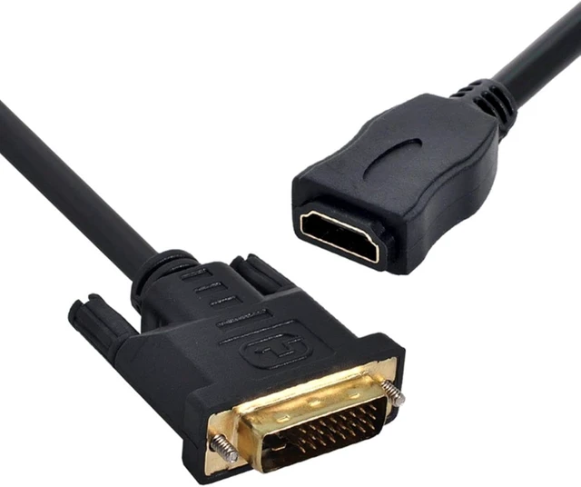 Alt view image 4 of 7 - chenyang CY HDMI to DVI Cable 0.3ft DVI 24+1 Male to HDMI Female Adapter Cable DVI to HDMI for PC Laptop HDTV