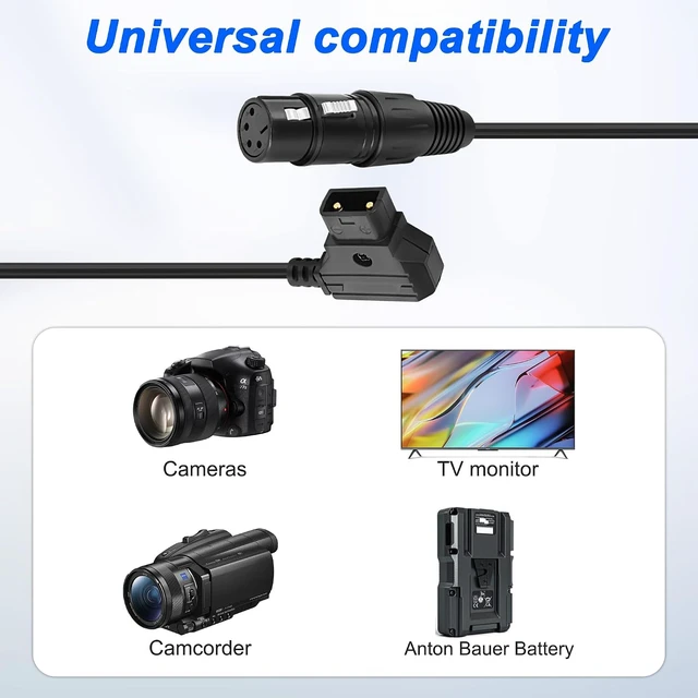 Alt view image 6 of 7 - XMSJSIY D-Tap to XLR Power Coiled Cable D-Tap Male to 4-Pin XLR Female