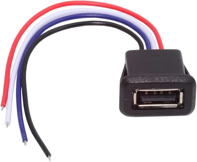 Alt view image 7 of 7 - cablecc 2pcs/Set DC 5V Power OEM DIY Type A Female Socket to 4Pin Open Cable Latch Mount Type
