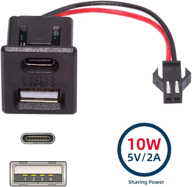 Alt view image 5 of 7 - Cablecc OEM DIY Type-C & Type-A Female Socket DC 5V Power to 2Pin Header Cable Pitch=2.54mm Latch Mount Type