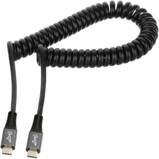 Main image of cablecc 20Gbps 100W USB-C Stretch Coiled USB4 Cable 8K for Laptop Keyboard Tablet Type-C Male to Male Cable Power & Data 1.8M