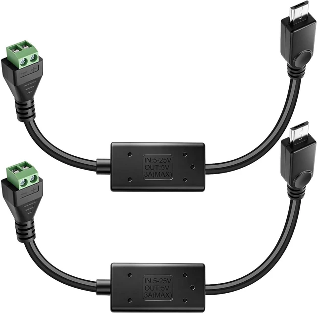 Main image of XMSJSIY Micro USB to 2Pin Solderless Terminal Power Cable Charging -2PCS