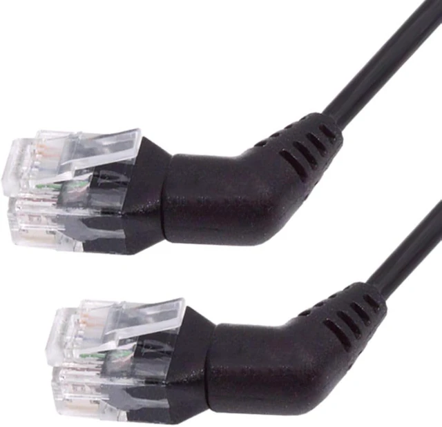 Main image of chenyang CAT6 RJ45 Dual 90 Degree Angled Ethernet Network Extension Cable with 360 Degree Rotating 0.2M