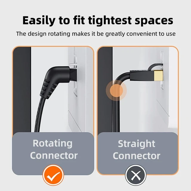 Alt view image 3 of 7 - chenyang CAT6 RJ45 Dual 90 Degree Angled Ethernet Network Extension Cable with 360 Degree Rotating 0.2M
