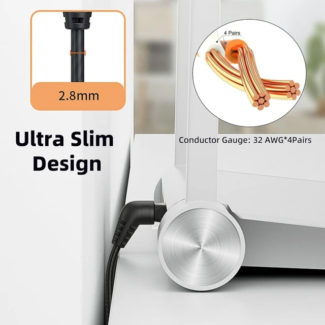 Alt view image 5 of 7 - chenyang CAT6 RJ45 Dual 90 Degree Angled Ethernet Network Extension Cable with 360 Degree Rotating 0.2M