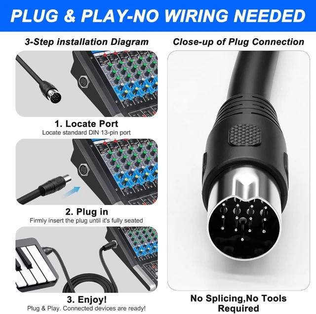 Alt view image 4 of 7 - XMSJSIY DIN 13 Pin Electrical Extension Cable