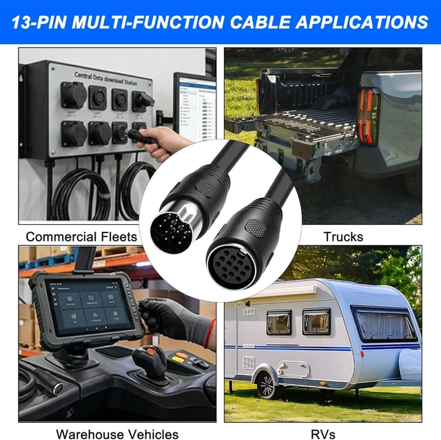 Alt view image 7 of 7 - XMSJSIY DIN 13 Pin Electrical Extension Cable