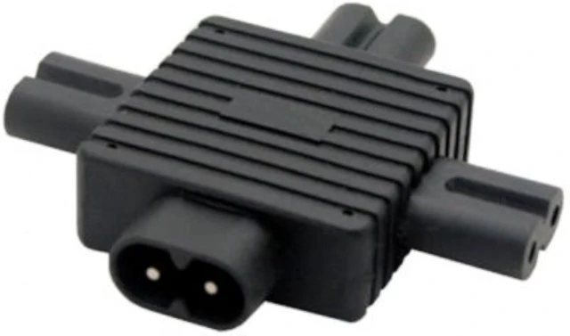 Main image of cablecc IEC 320 Figure 8 C8 Male to 3X Female C7 Splitter Power Adapter for Power Supply 1 in 3 Out