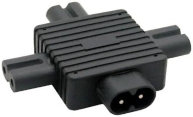 Alt view image 2 of 3 - cablecc IEC 320 Figure 8 C8 Male to 3X Female C7 Splitter Power Adapter for Power Supply 1 in 3 Out
