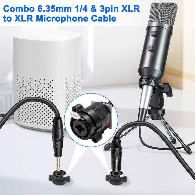 Alt view image 4 of 7 - XMSJSIY Combo XLR & 6.35 mm 1/4 inch Microphone Speaker Cable 1M/3.28FT