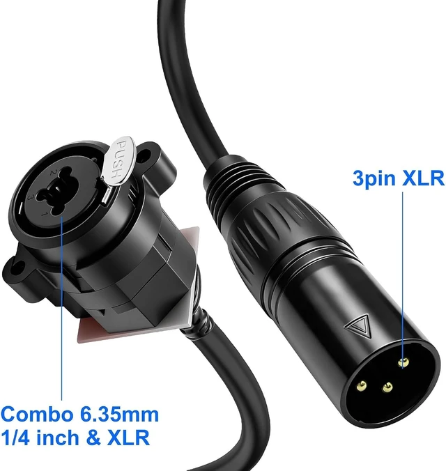 Alt view image 6 of 7 - XMSJSIY Combo XLR & 6.35 mm 1/4 inch Microphone Speaker Cable 1M/3.28FT