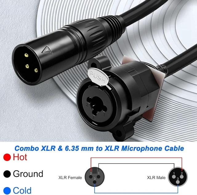 Alt view image 5 of 7 - XMSJSIY Combo XLR & 6.35 mm 1/4 inch Microphone Speaker Cable 1M/3.28FT