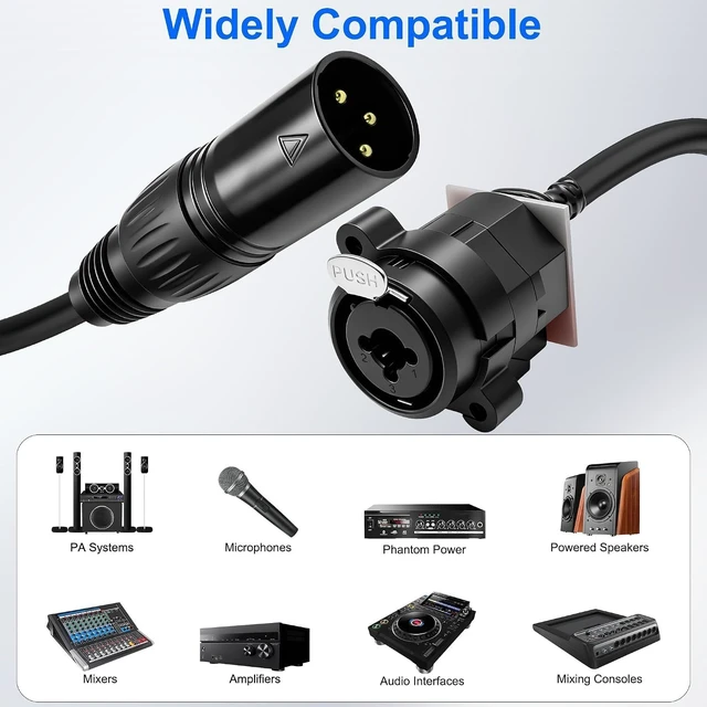 Alt view image 7 of 7 - XMSJSIY Combo XLR & 6.35 mm 1/4 inch Microphone Speaker Cable 1M/3.28FT