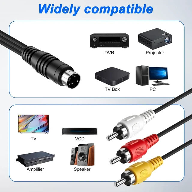 Alt view image 7 of 7 - XMSJSIY S-Video to AV RCA Extension Cable -2PCS