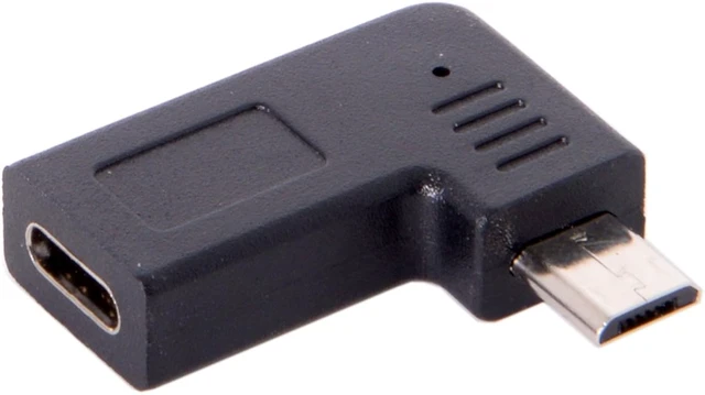 Alt view image 3 of 7 - cablecc USB-C Type-C Female to Micro USB 2.0 5Pin Male Data Adapter 90 Degree Left & Right Angled Type (Left Angled)