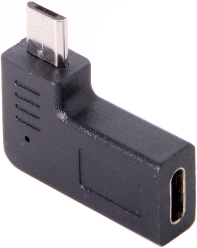 Alt view image 4 of 7 - cablecc USB-C Type-C Female to Micro USB 2.0 5Pin Male Data Adapter 90 Degree Left & Right Angled Type (Left Angled)