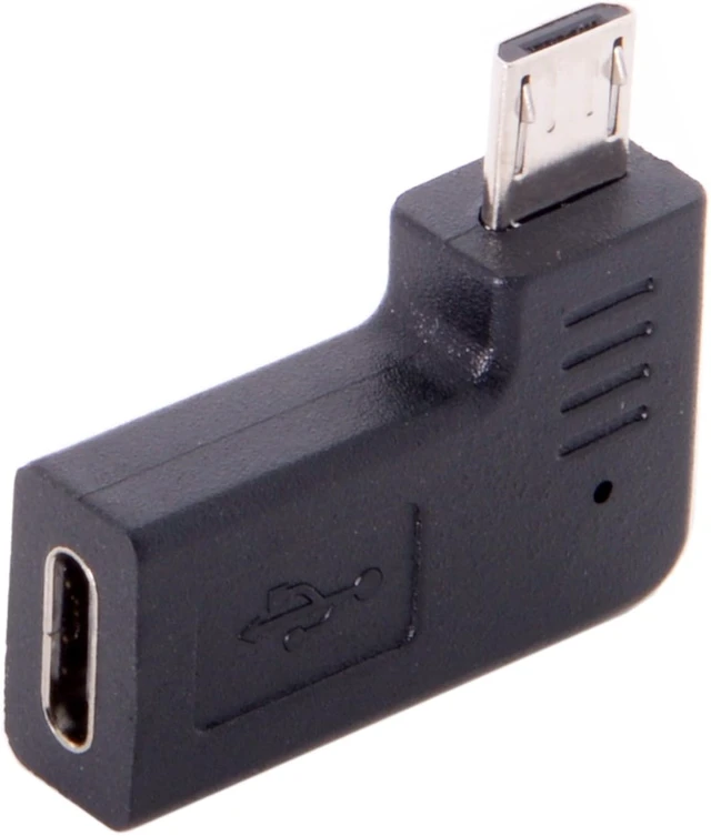 Alt view image 5 of 7 - cablecc USB-C Type-C Female to Micro USB 2.0 5Pin Male Data Adapter 90 Degree Left & Right Angled Type (Left Angled)