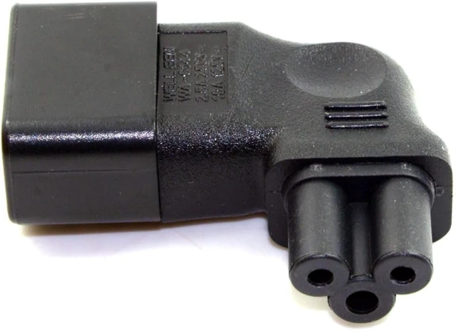 Alt view image 2 of 7 - chenyang IEC 320 C14 Socket to C5 Mickey Mouse Plug AC Power 90 Degree Right Angled Converter Adapter