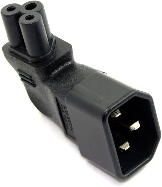 Alt view image 5 of 7 - chenyang IEC 320 C14 Socket to C5 Mickey Mouse Plug AC Power 90 Degree Right Angled Converter Adapter