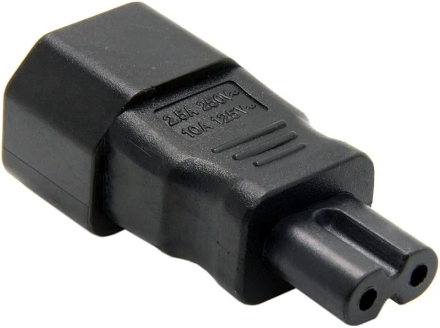 Alt view image 7 of 7 - chenyang IEC 320 C14 Socket to C5 Mickey Mouse Plug AC Power 90 Degree Right Angled Converter Adapter