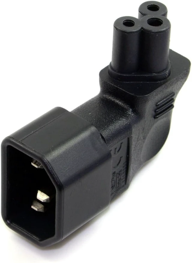 Alt view image 4 of 7 - chenyang IEC 320 C14 Socket to C5 Mickey Mouse Plug AC Power 90 Degree Right Angled Converter Adapter