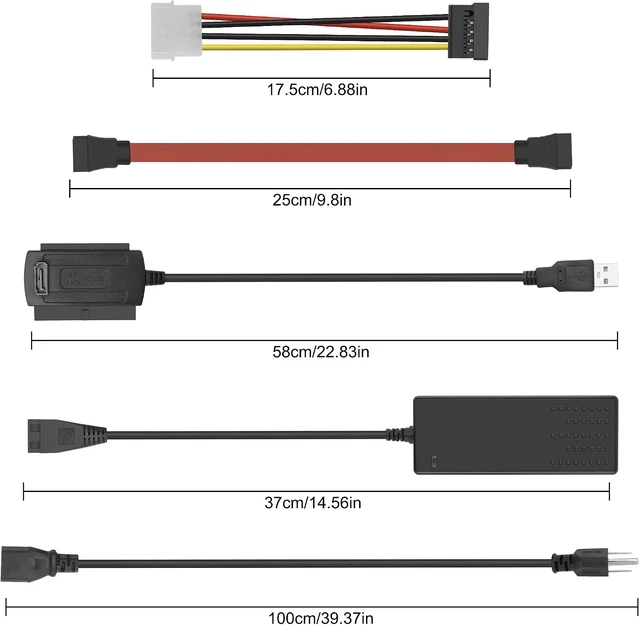 Alt view image 2 of 7 - XMSJSIY SATA PATA IDE to USB 2.0 Adapter Converter Cable
