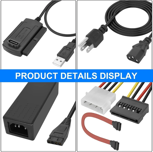 Alt view image 4 of 7 - XMSJSIY SATA PATA IDE to USB 2.0 Adapter Converter Cable
