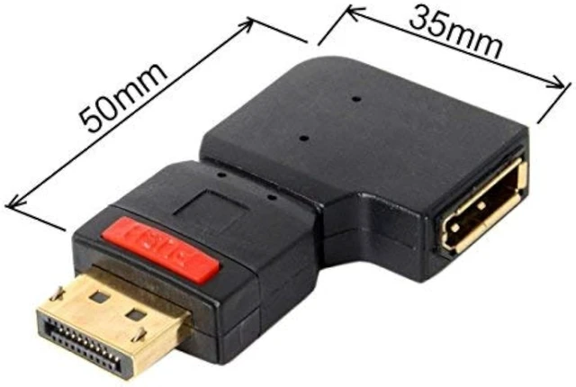 Alt view image 4 of 4 - chenyang 4K DP DisplayPort Male 90 Degree Left Angled to Female Extension Adapter Converter Black