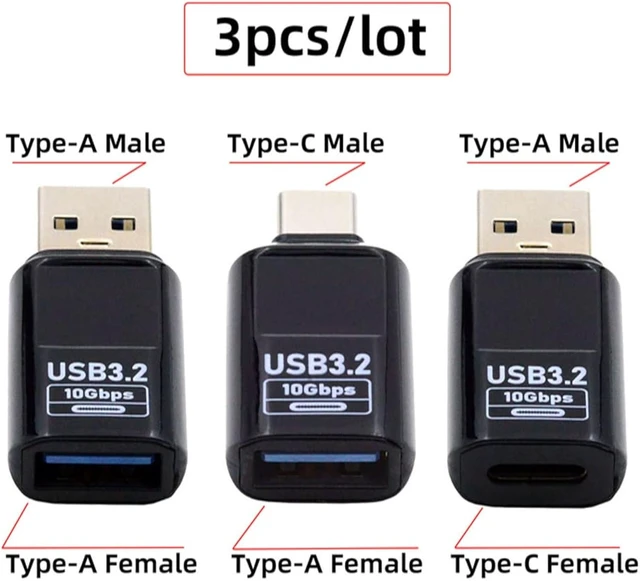 Alt view image 3 of 7 - cablecc 3pcs/lot 10Gbps USB-C Monitoring Display Smart LED Display Type-C USB-C to USB3.2 Type-A Adapter Data Current Voltage Fast Charging Tester Detector