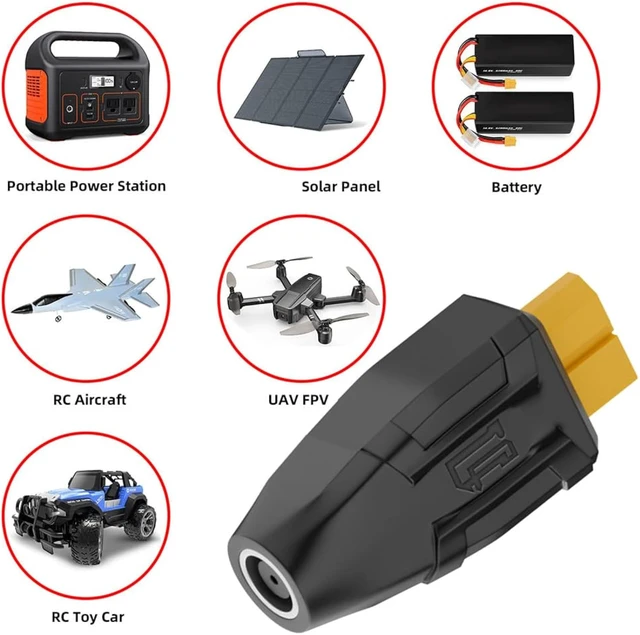 Alt view image 6 of 7 - cablecc Adapter XT60 Female SC100 Protocol to DC 7.9x5.4mm Female Fast Charging Adapter for RC Lipo Battery Quadcopter Multicopter Aeromodelling