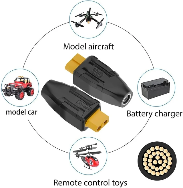 Alt view image 7 of 7 - cablecc Adapter XT60 Female SC100 Protocol to DC 7.9x5.4mm Female Fast Charging Adapter for RC Lipo Battery Quadcopter Multicopter Aeromodelling