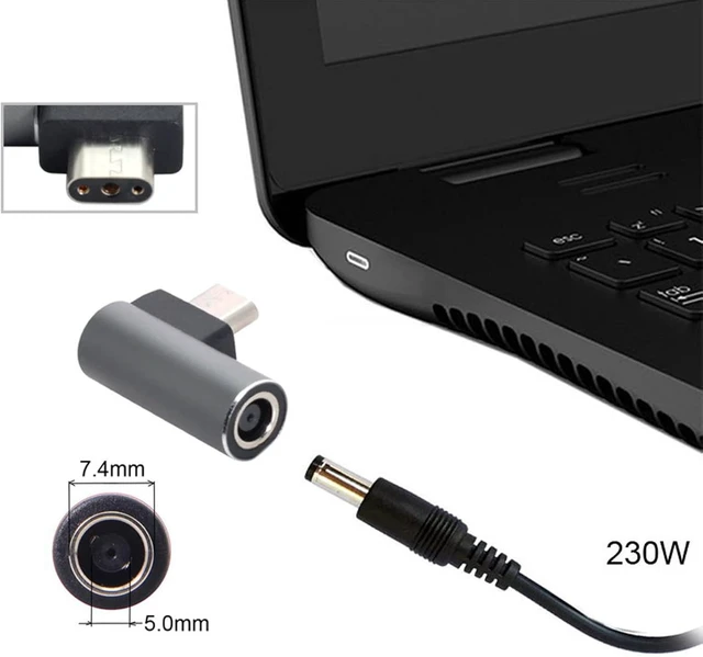 Alt view image 2 of 7 - cablecc DC Jack 7.4 * 5.0mm Input to 3Pin Plug Adapter Compatible for Laptop Blade Pro 17 and Blade 15 Model Support 230W/160W Charge Adapter