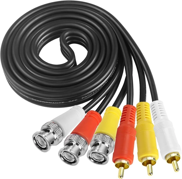 Main image of XMSJSIY BNC to RCA Video Audio Cable Coaxial Cable 3 BNC Male to 3 RCA Male
