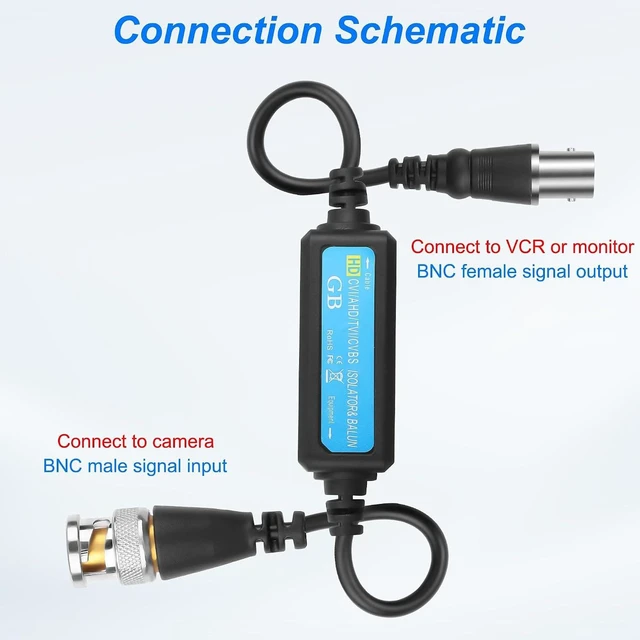 Alt view image 3 of 7 - XMSJSIY BNC Video Filter HD-TVI CVI AHD CVBS Coaxial Ground Loop Isolator